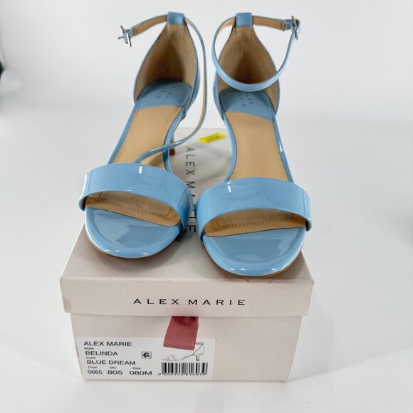Alex Marie Selinda Blue Dream 8M Heels Ankle Strap Open Toe Sandals - Picture 1 of 6